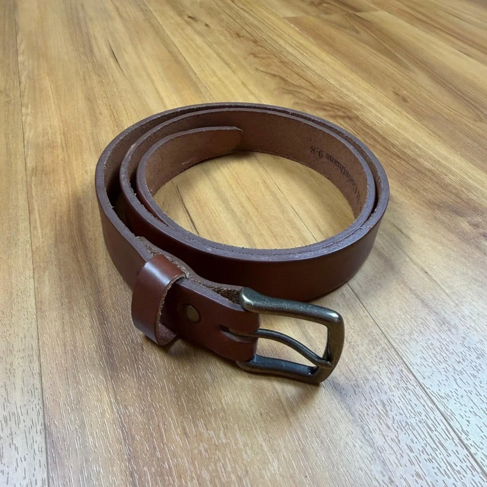 Holtz Leather Co Mens Brown Full Grain Leather Belt Made in USA Size 38